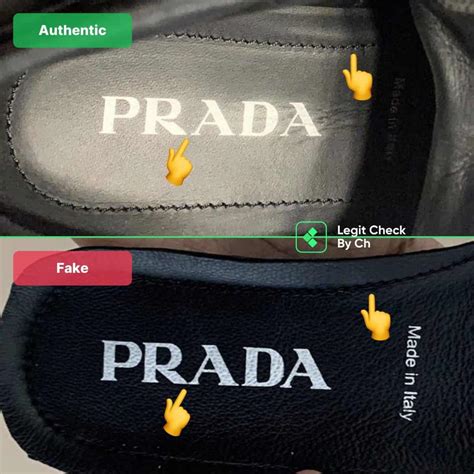 how to tell real prada shoes from fake|prada label authentic.